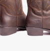 Wrangler TEXAS II HI Mens Leather Calf Length Cowboy Boots Dark Brown