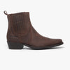 Wrangler TEXAS II MID Mens Leather Ankle Cowboy Boots Dark Brown