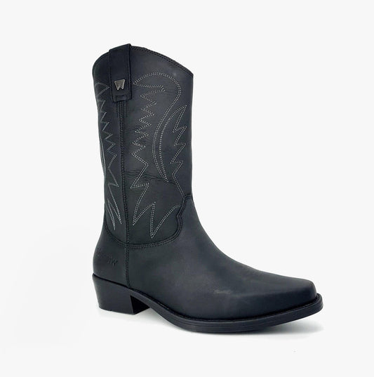 Wrangler TEXAS MID Mens Cowboy Boots Black