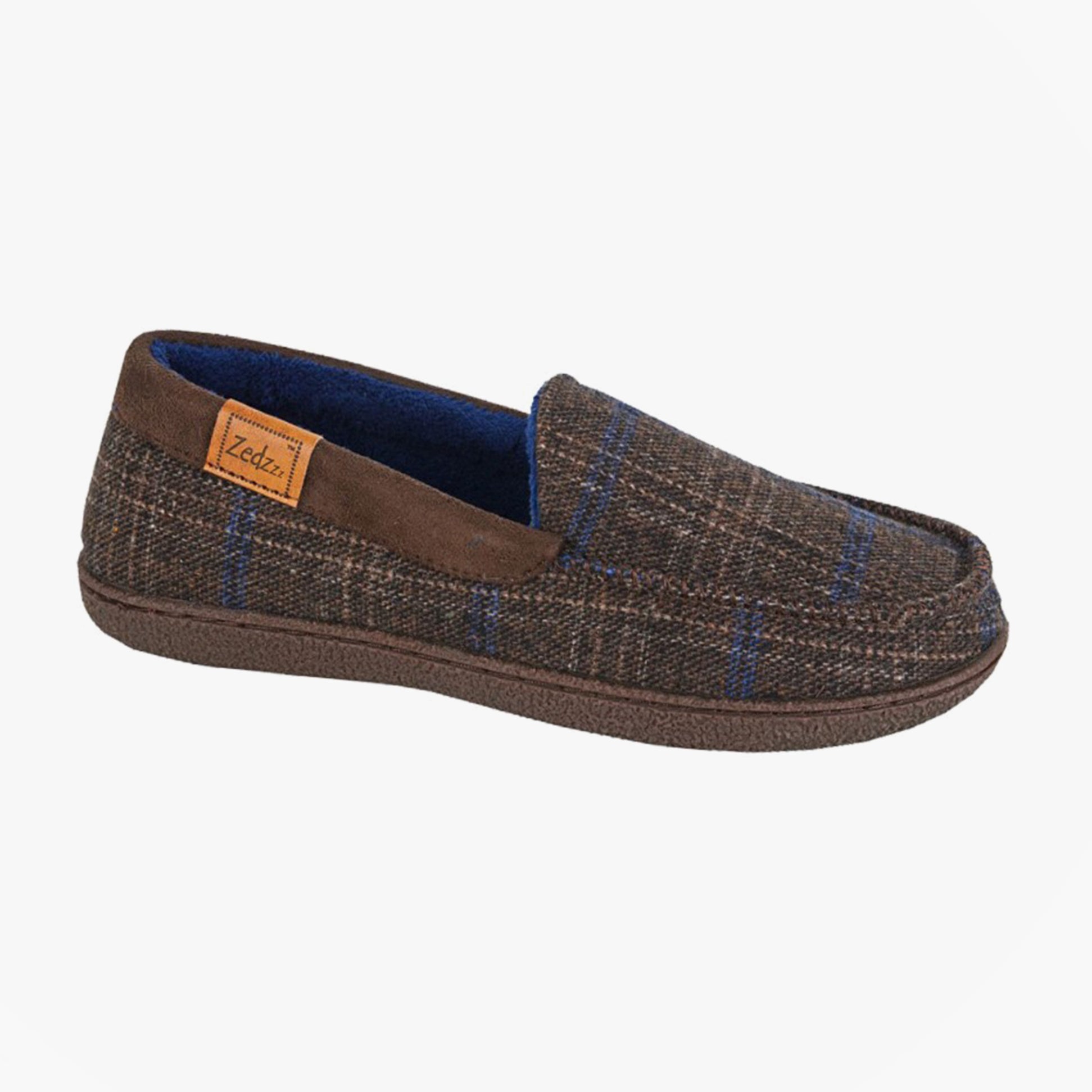 Zedzzz NEVILLE Mens Moccasins Slippers Brown
