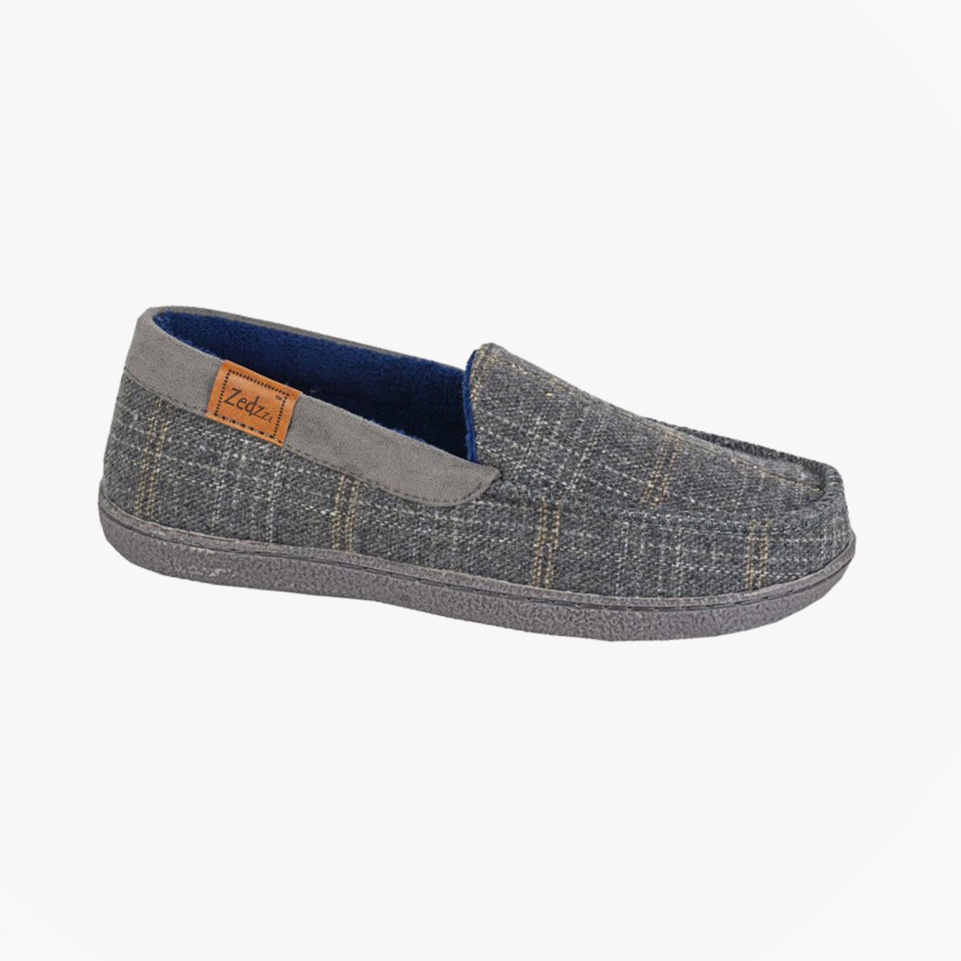 Zedzzz NEVILLE Mens Moccasins Slippers Grey
