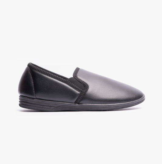Zedzzz IVOR Mens Full Slippers Black