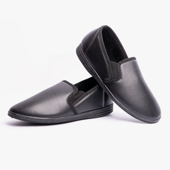 Zedzzz IVOR Mens Full Slippers Black