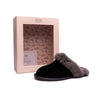 HOS Sheepskin AYLA Womens Real Sheepskin Mule Slippers Black