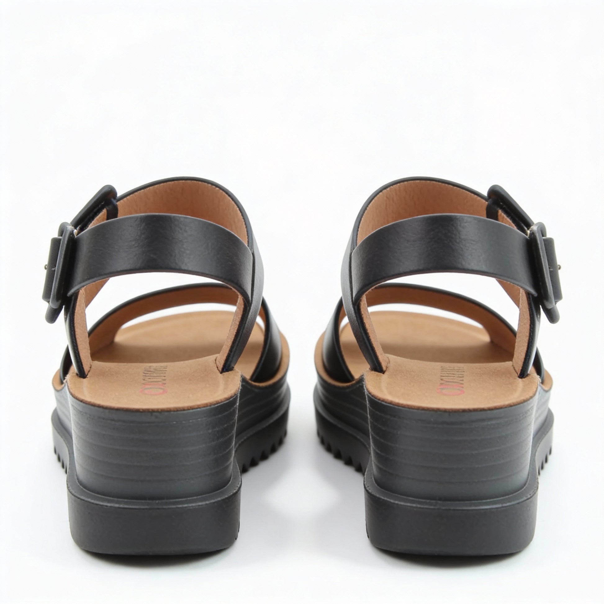 Heavenly Feet PISTACHIO Womens Ankle Strap Sandals Black