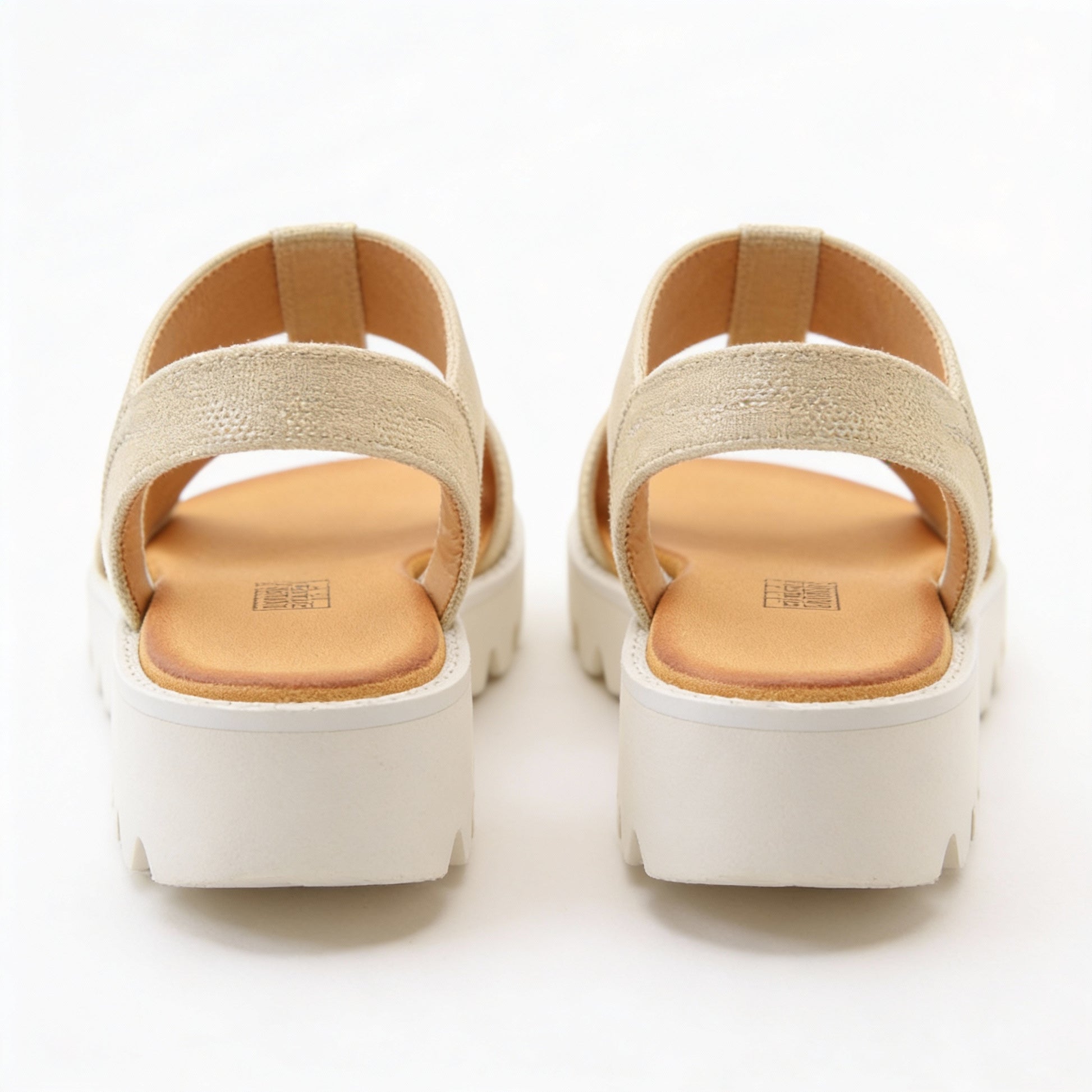 Heavenly Feet RITZ SHIMMER Womens Slingback Sandals Beige/Gold