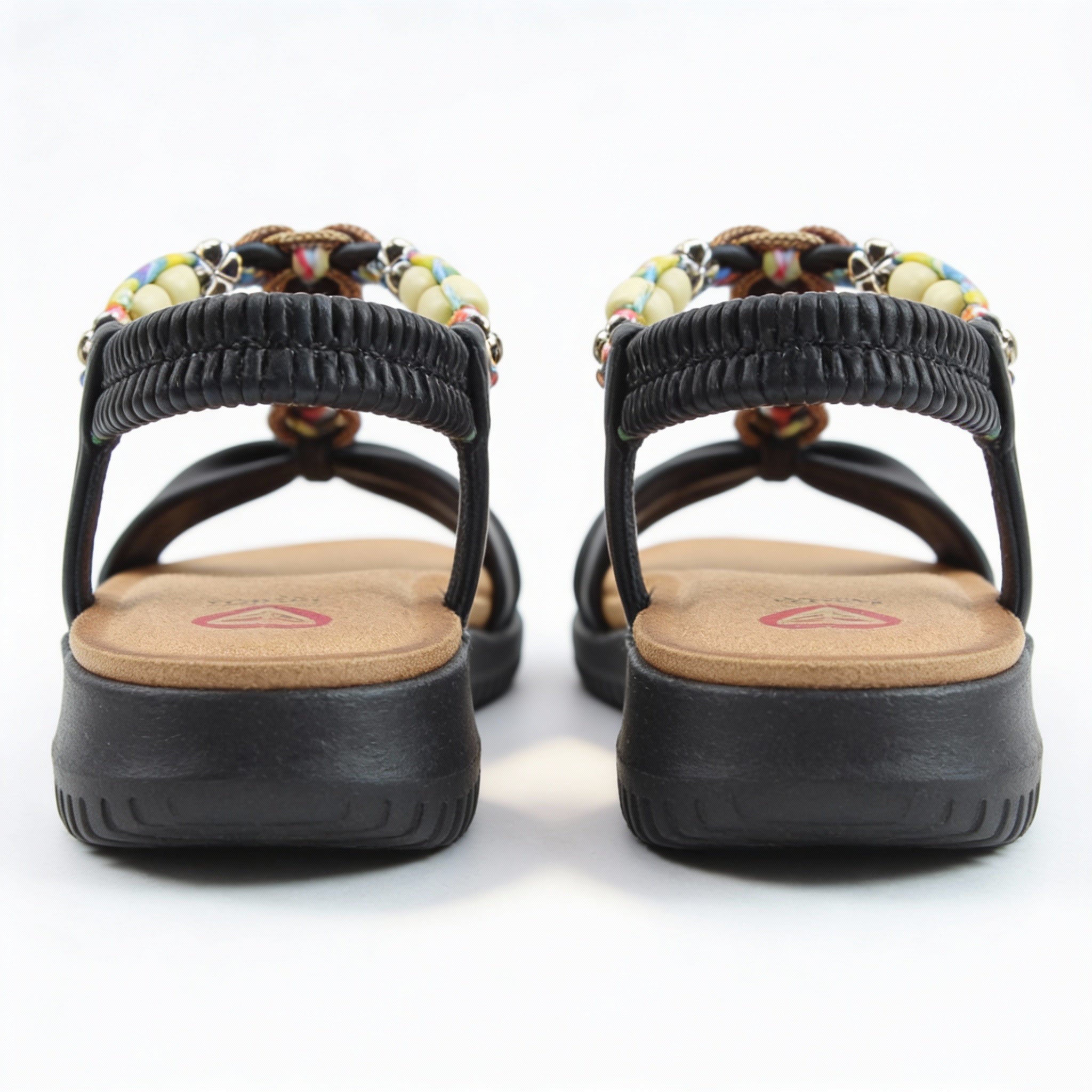 Heavenly Feet BRIGHT Womens Slingback Sandals Black