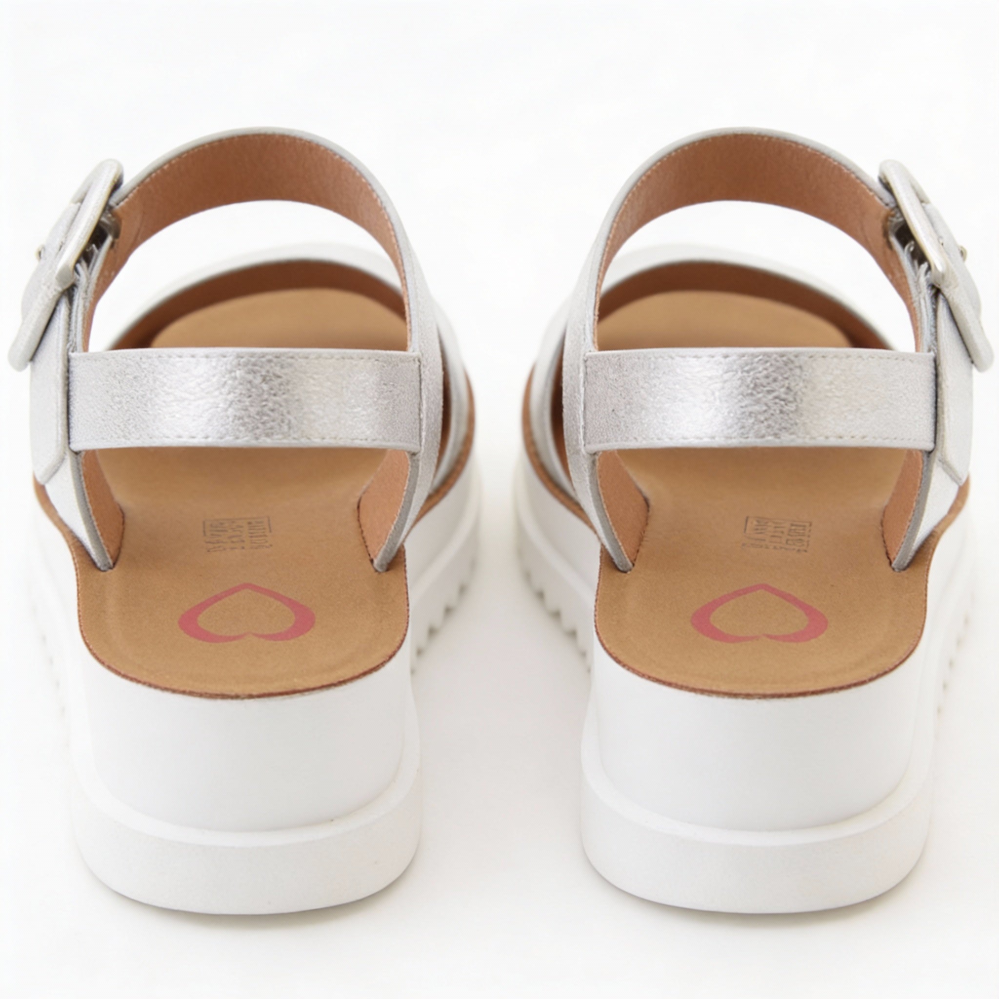 Heavenly Feet PISTACHIO Womens Ankle Strap Sandals Silver