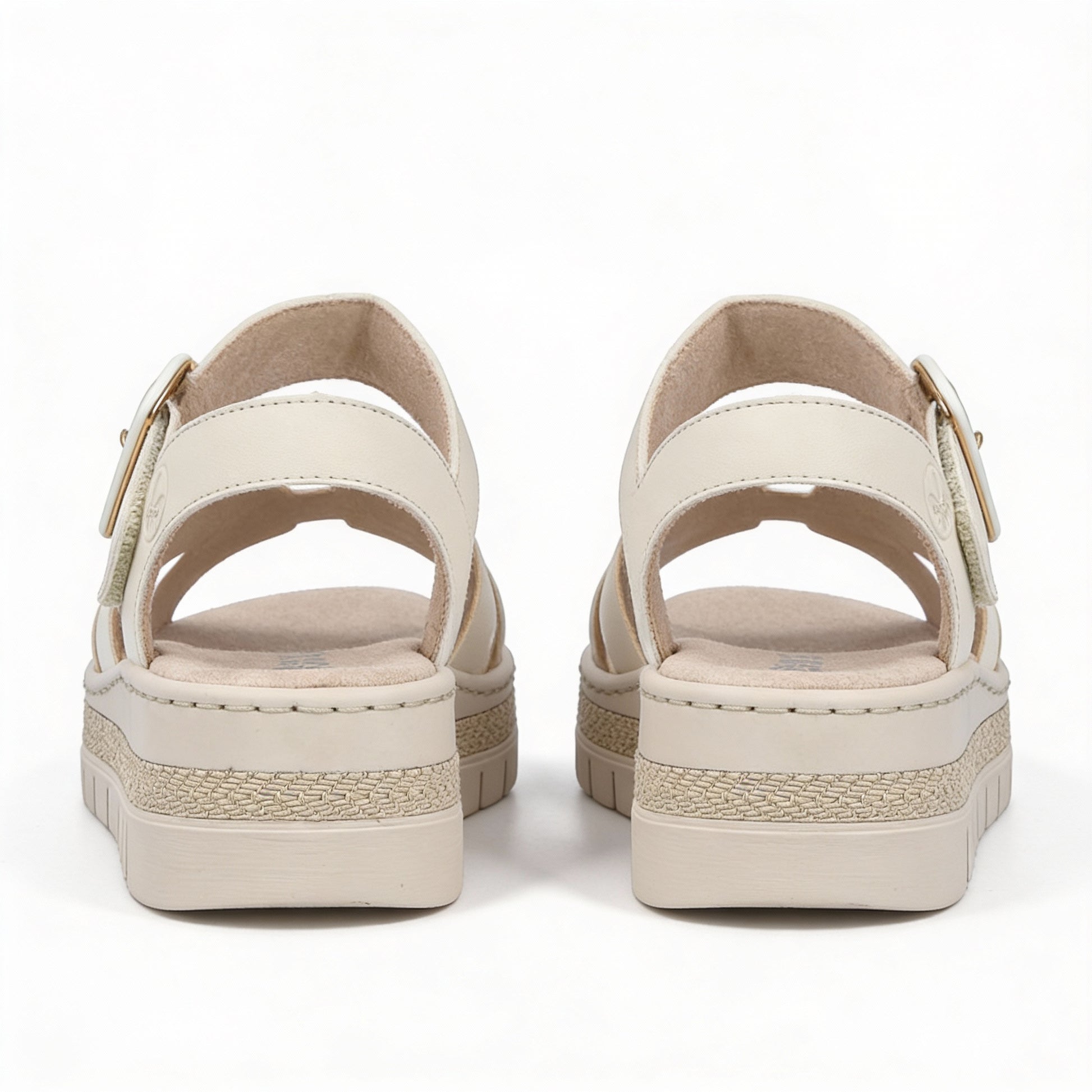 Rieker V4952 Womens Ankle Strap Sandals Beige