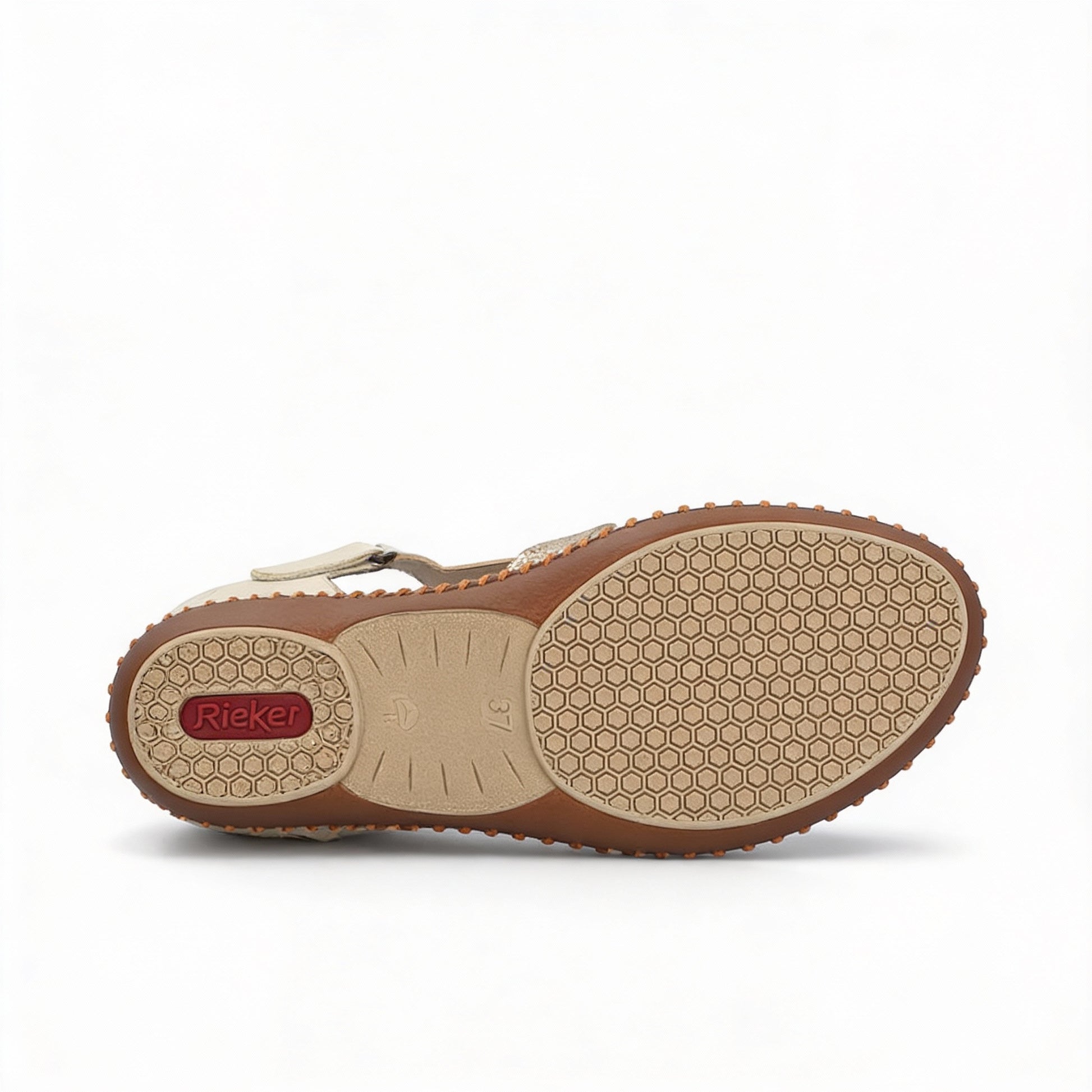 Rieker M1655 Womens Ankle Strap Sandals Cream
