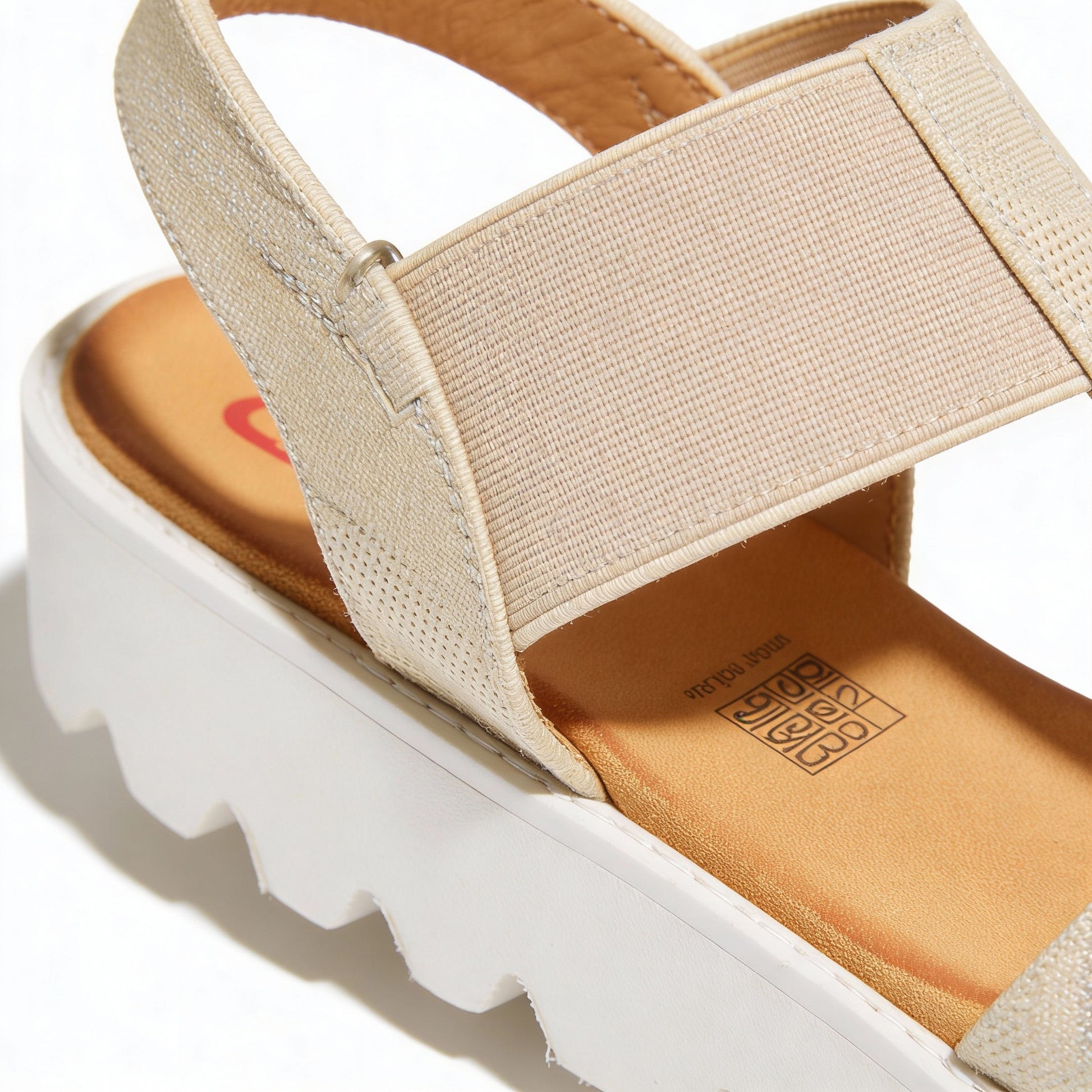 Heavenly Feet RITZ SHIMMER Womens Slingback Sandals Beige/Gold