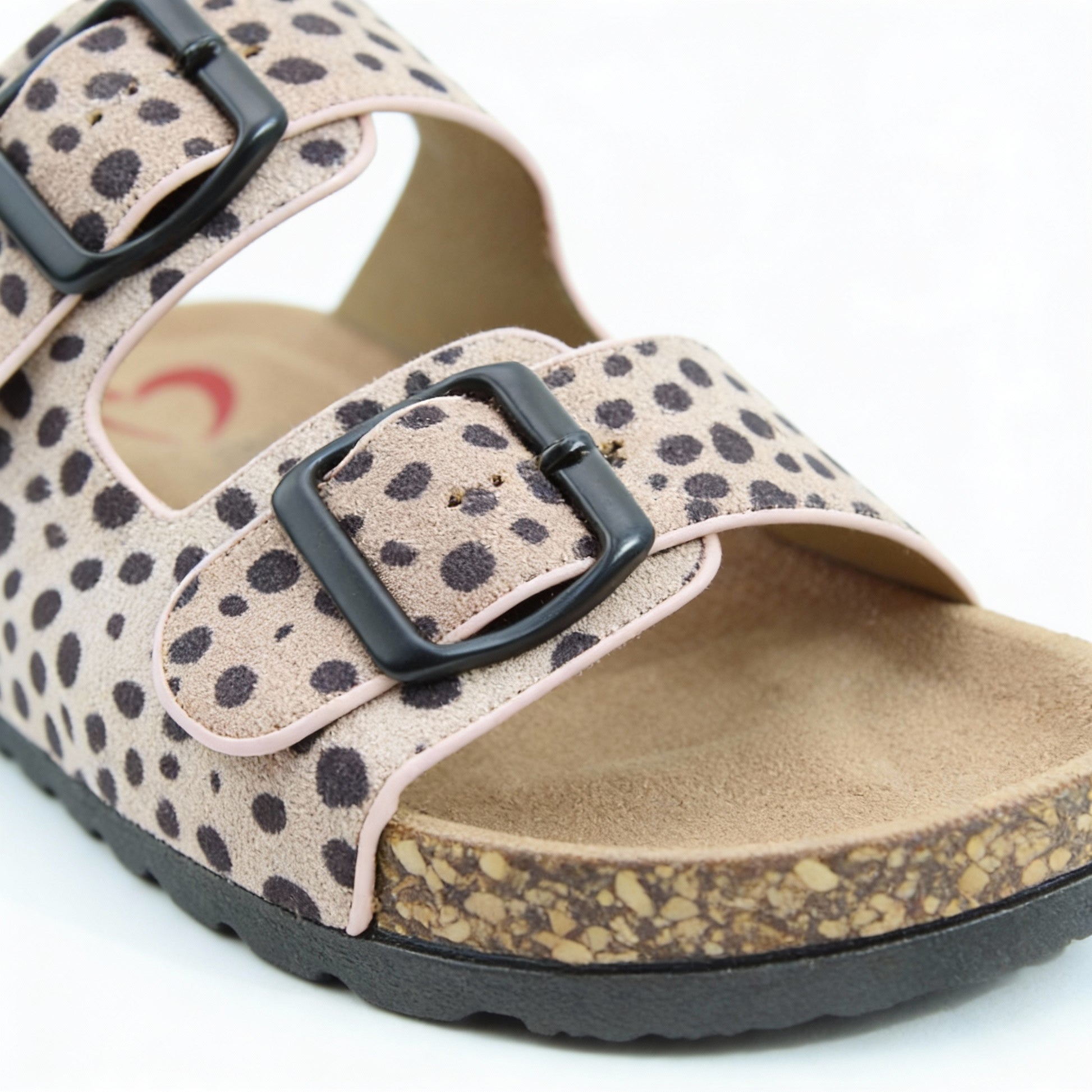 Heavenly Feet HARMONY2 PRINT CHEETAH Womens Mules Sandals Dusty Pink/Black