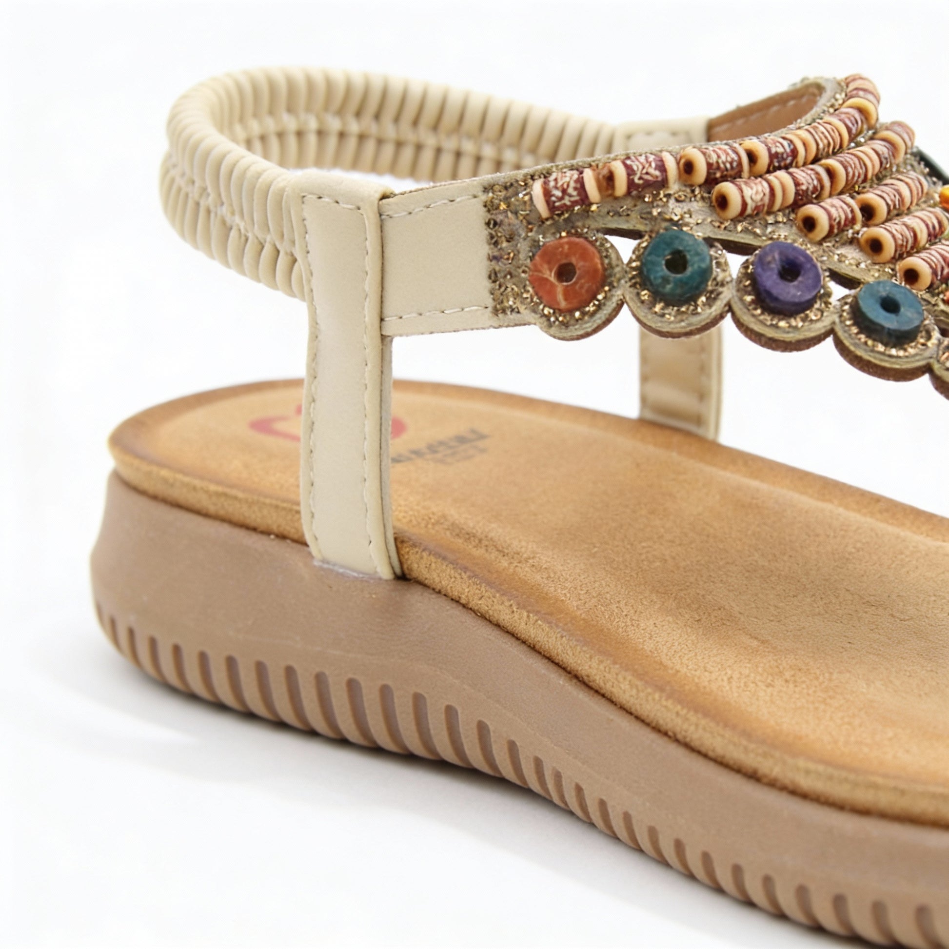 Heavenly Feet RADIANCE Womens Toe-Post Sandals Beige
