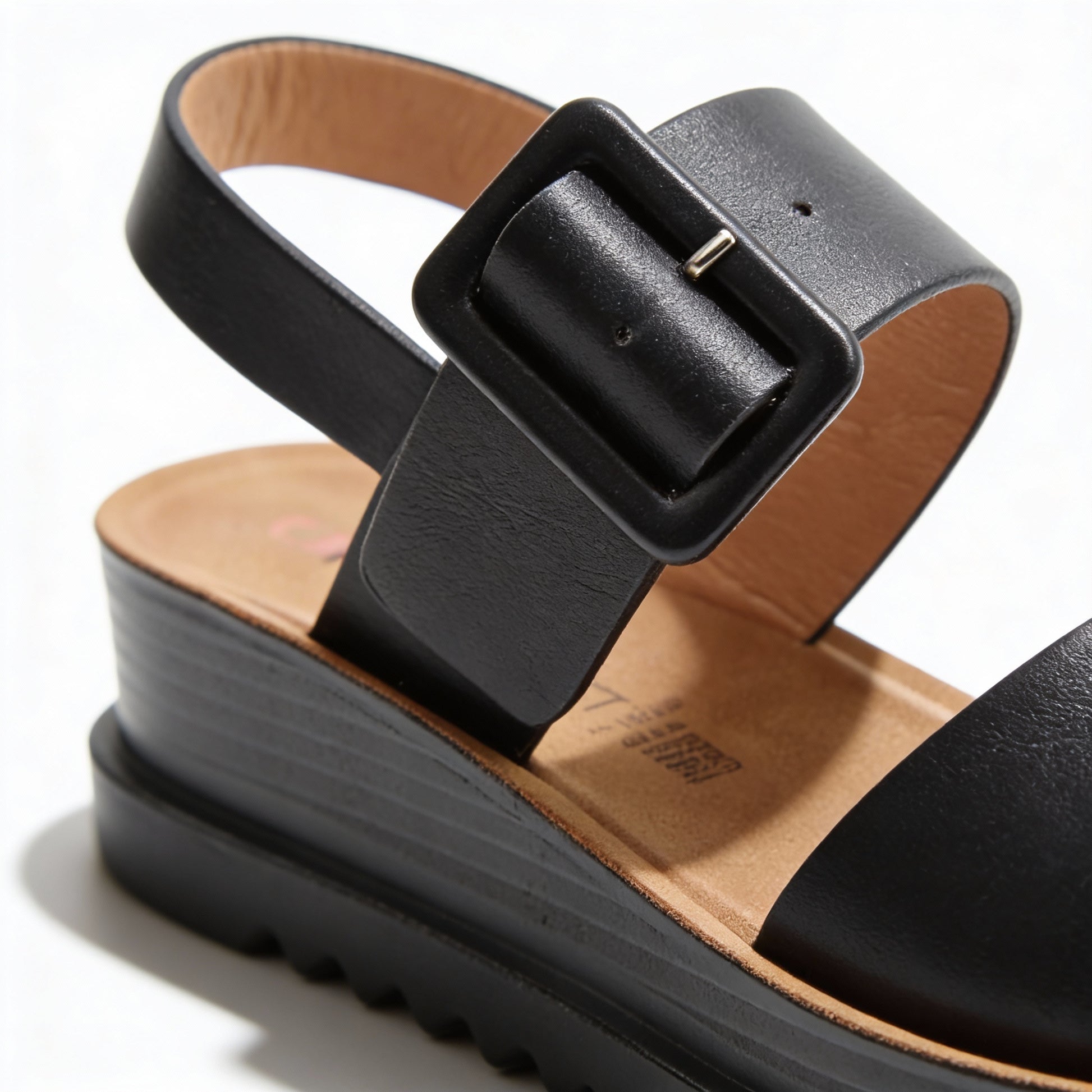 Heavenly Feet PISTACHIO Womens Ankle Strap Sandals Black