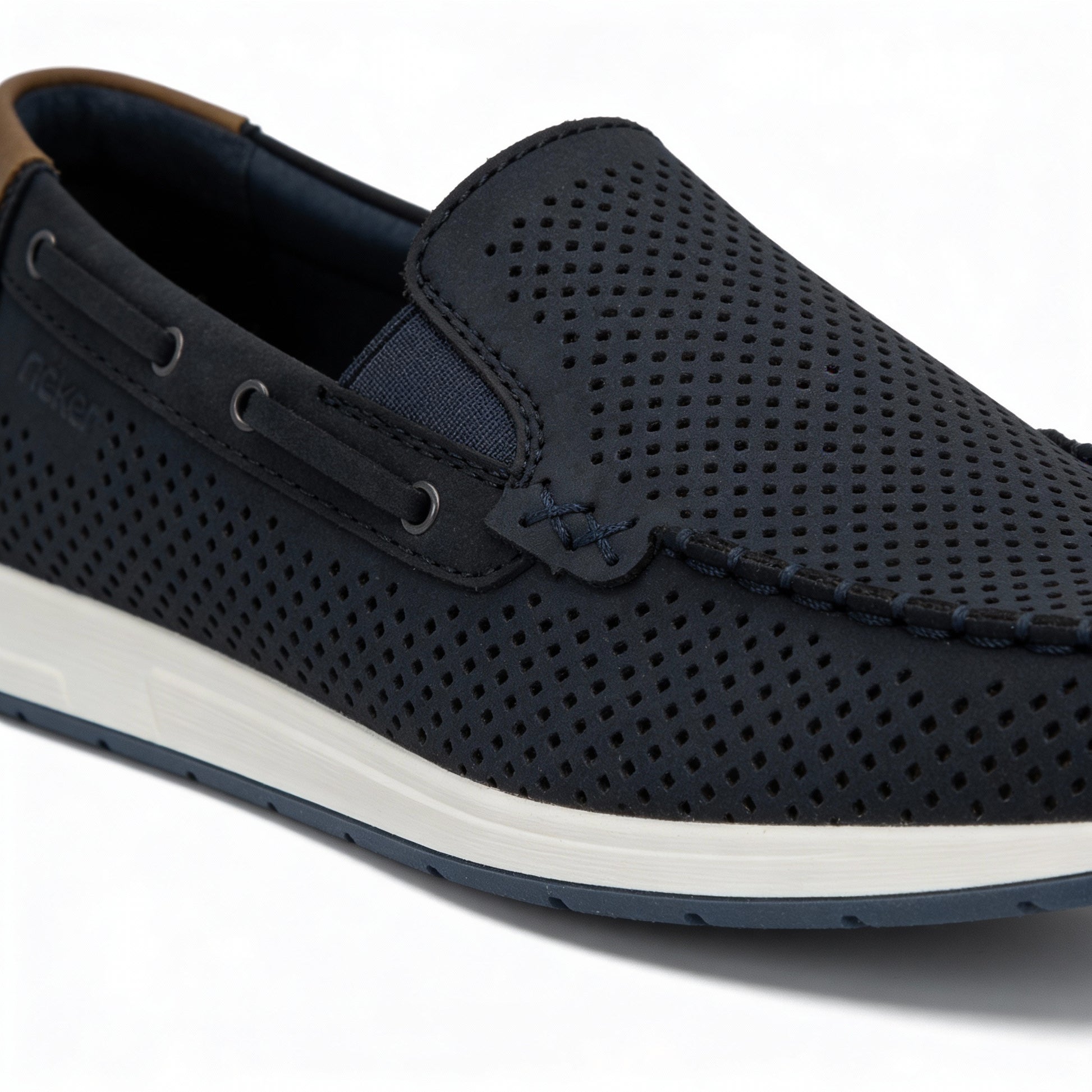 Rieker 11957 Mens Loafer Shoes Blue