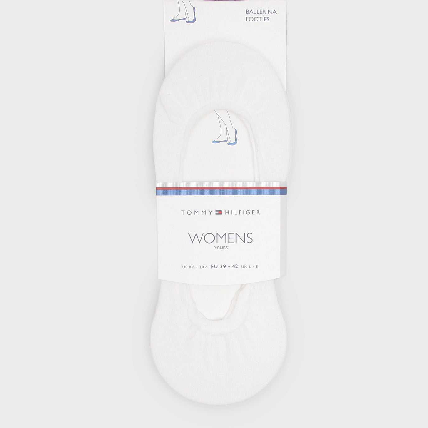 Tommy Hilfiger 2 Pack Womens Ballerina  Socks White