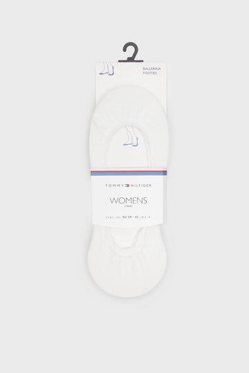 Tommy Hilfiger 2 Pack Womens Ballerina  Socks White