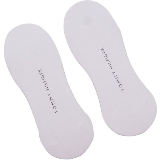 Tommy Hilfiger 2 Pack Womens Ballerina Socks White bottom view showcasing logo and design details.