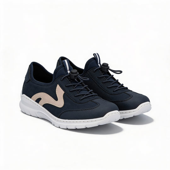 Rieker L32G9 Womens Slip-On Trainers Blue