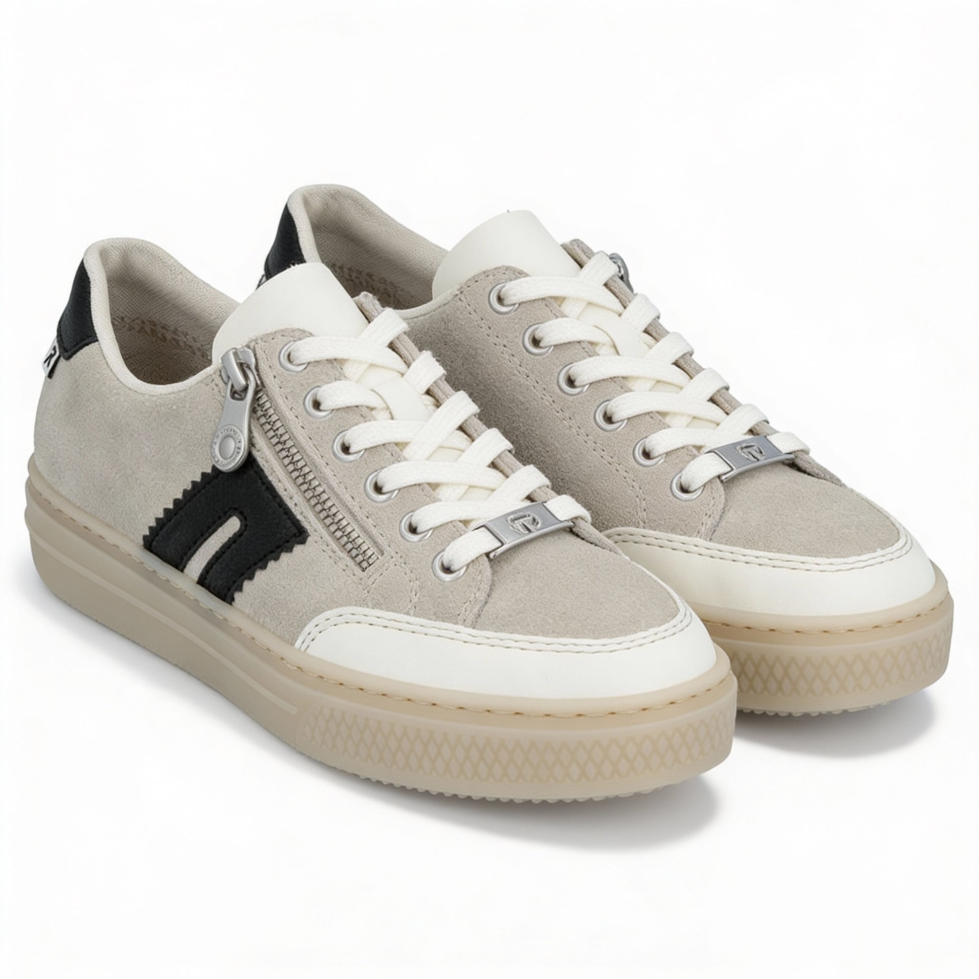 Rieker ENYA Womens Court Trainers Off White