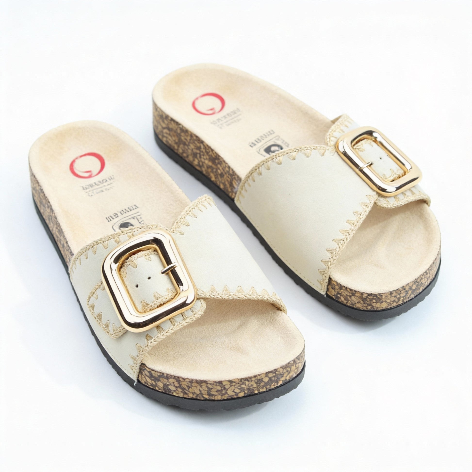 Heavenly Feet REED Womens Mules Sandals Beige