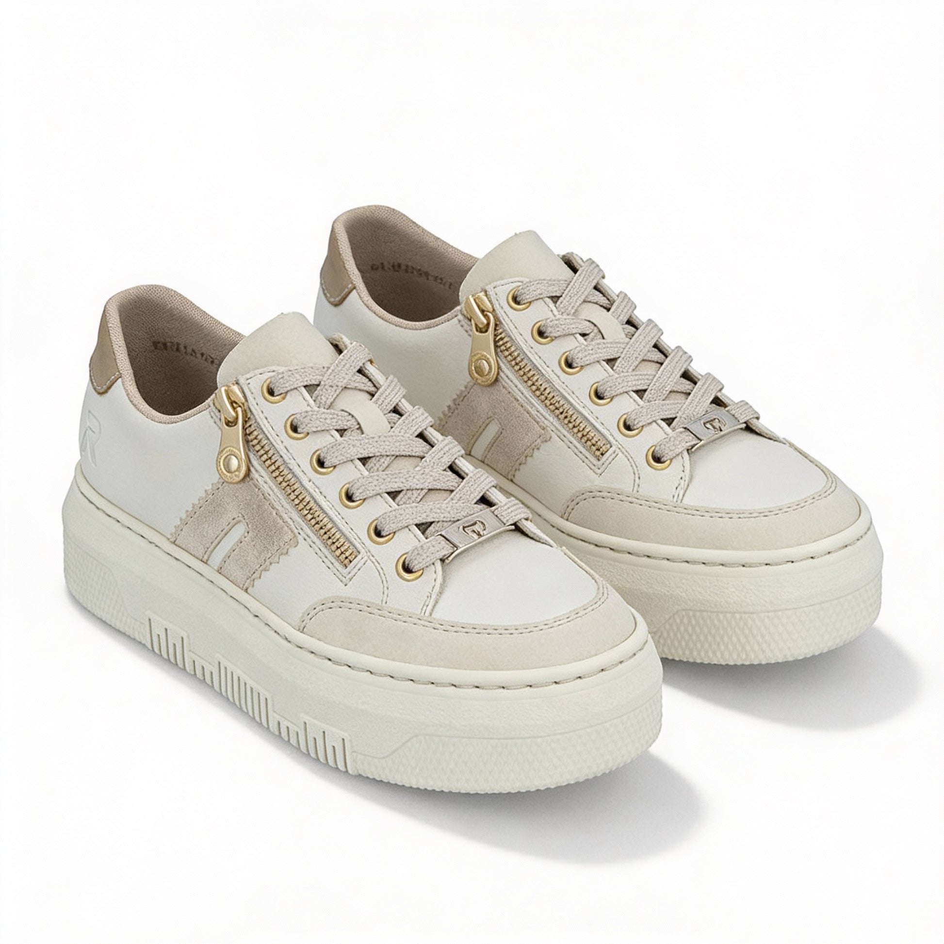 Rieker ENYA Womens Court Trainers Cream Multi