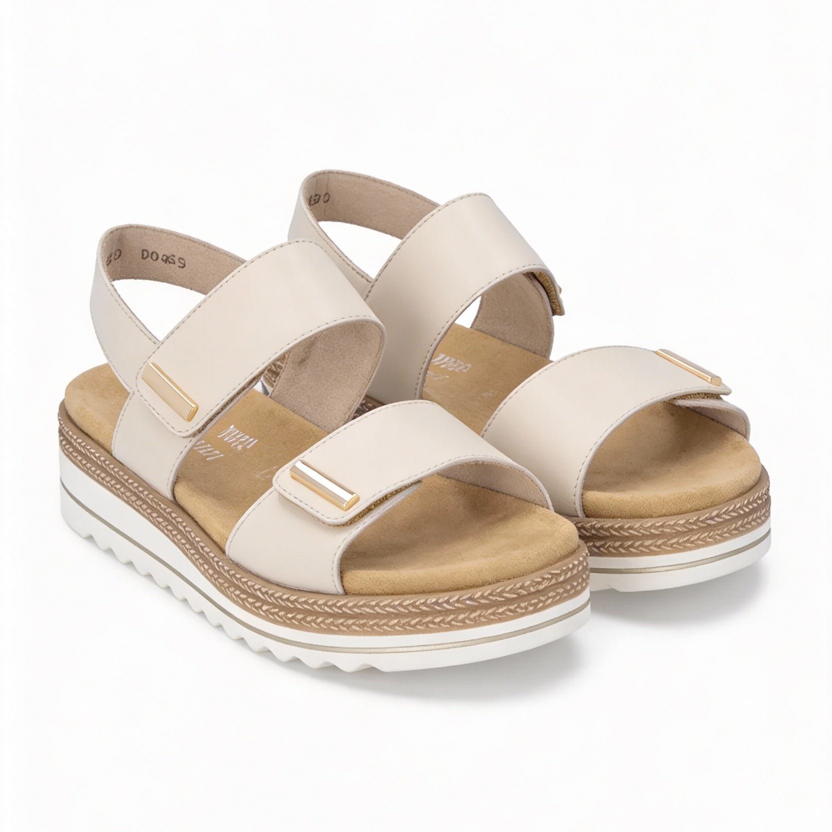 Remonte D0Q59 Womens Ankle Strap Sandals Beige