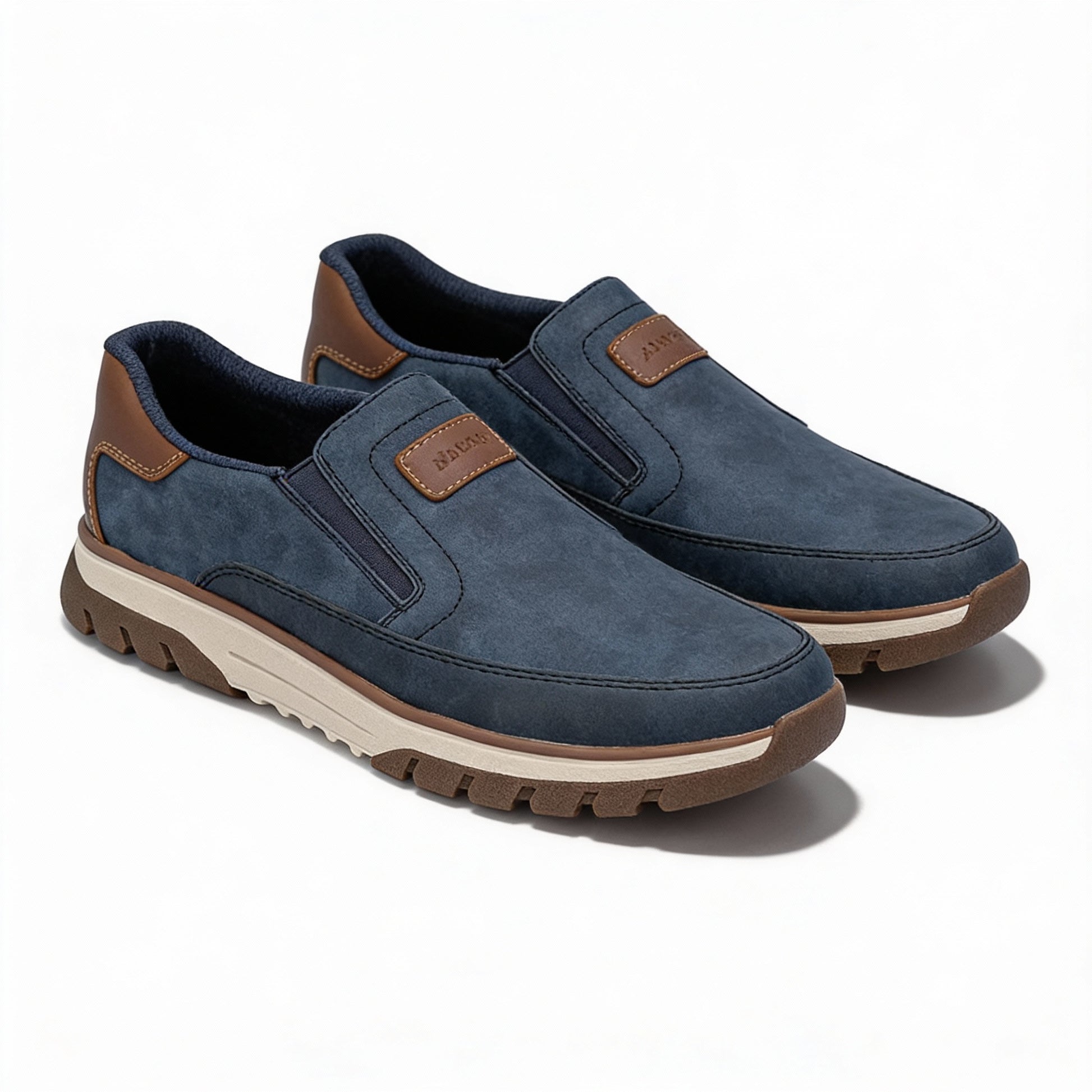 Rieker STAN Mens Slip-On Trainers Blue
