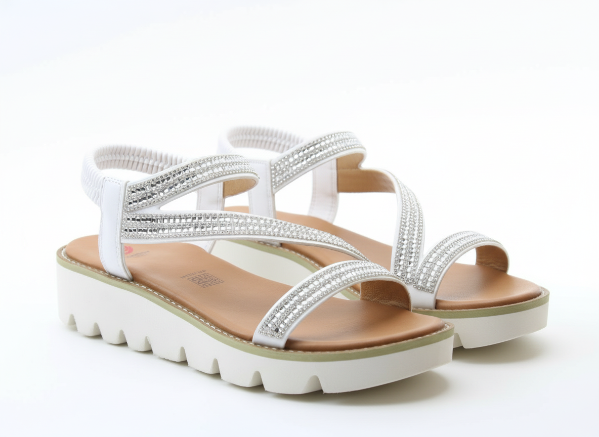 Heavenly Feet FRESCO Womens Slingback Sandals White