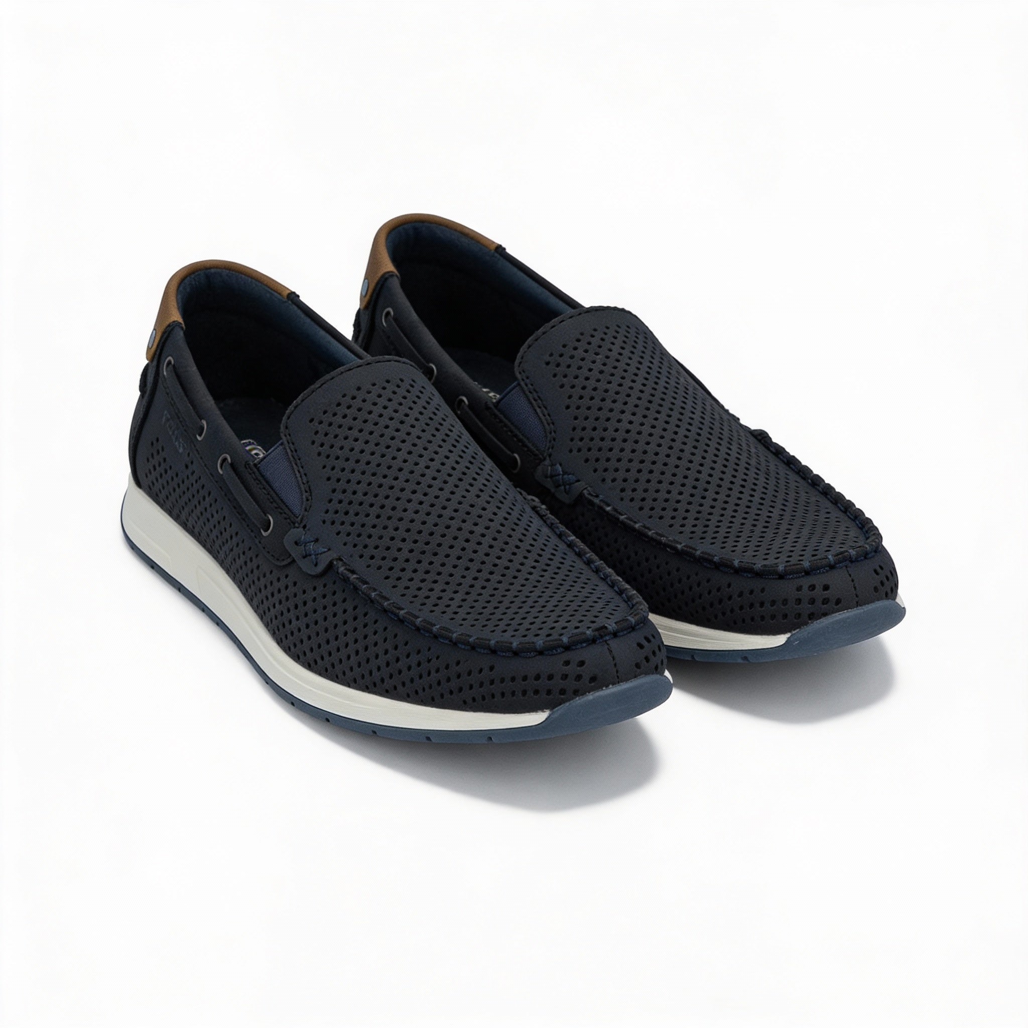 Rieker 11957 Mens Loafer Shoes Blue