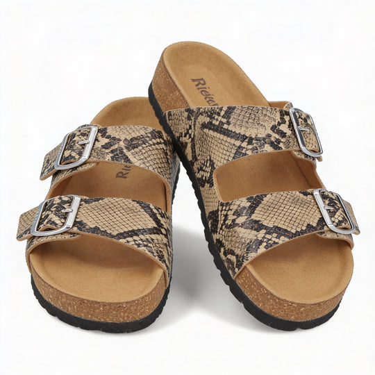 Rieker V6391 Womens Sliders Snake Print