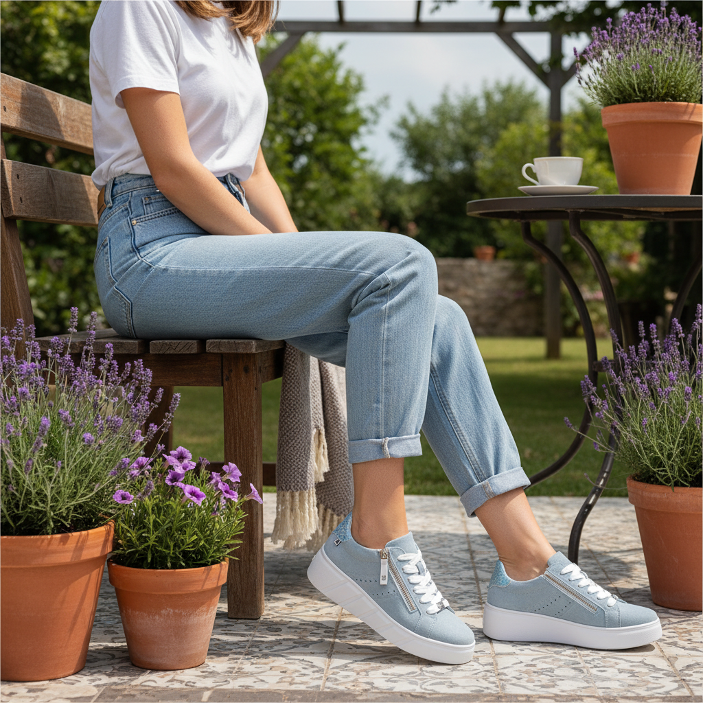 W2605-12 CARLA Ladies Trainers Blue