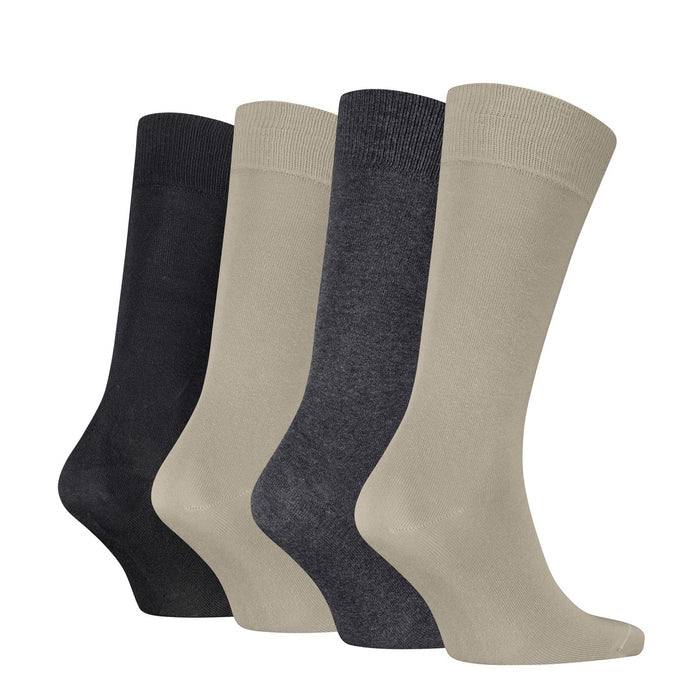 Calvin Klein 4 Pack Giftbox Classic Mens Crew Socks Beige