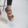 Free Spirit MALIBU Womens Leather Touch Fasten Sandals Walnut