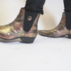Club Cubano HUGO Mens Leather Cuban Heel Boots Gold Snake