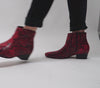 Club Cubano ROMARIO Mens Leather Cuban Heel Boots Python Red