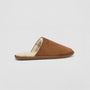 Polo Ralph Lauren KLARENCE Mens Mule Slippers Snff/Blackwatch/Cream side view showing textile upper and soft lining.