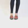 Fly London BONO290FLY Womens Wedge Sandals Raspberry/Ground/Black