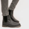 STB ELLIS Unisex Leather Air Cushioned Dealer Boots Waxy Black
