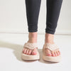 FitFlop F-MODE WOVEN-LEATHER Womens Toe Post Sandals Rose Foam