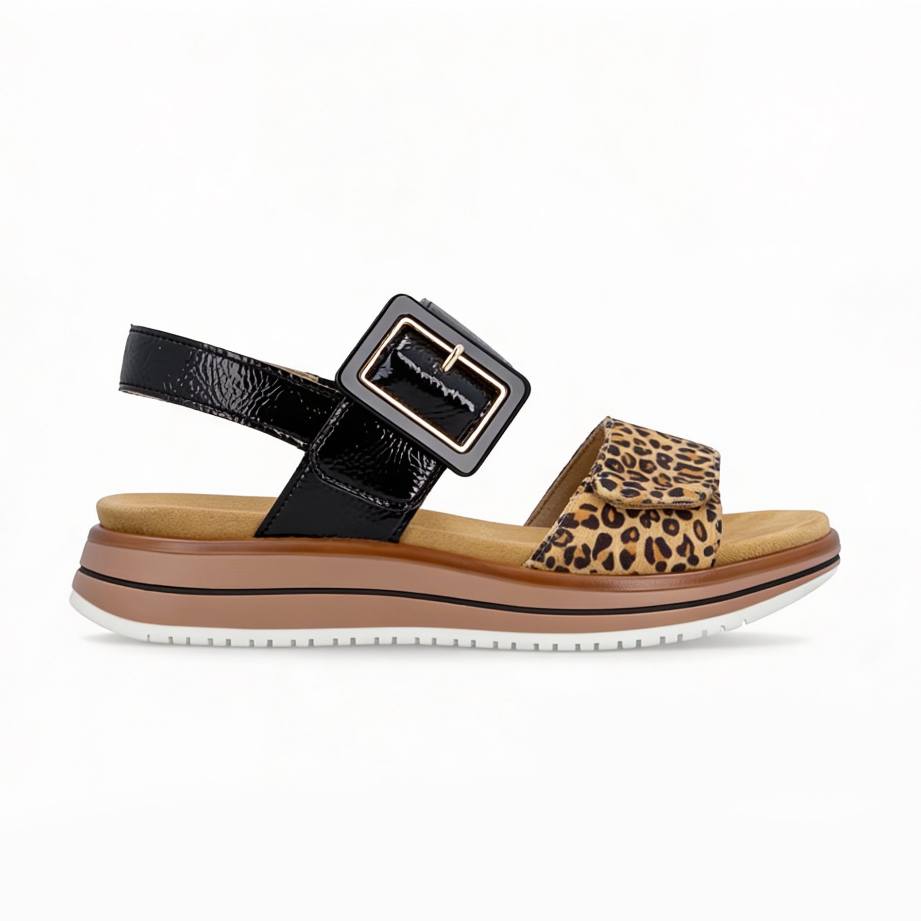 Remonte D1J53 Womens Ankle Strap Sandals Beige/Black