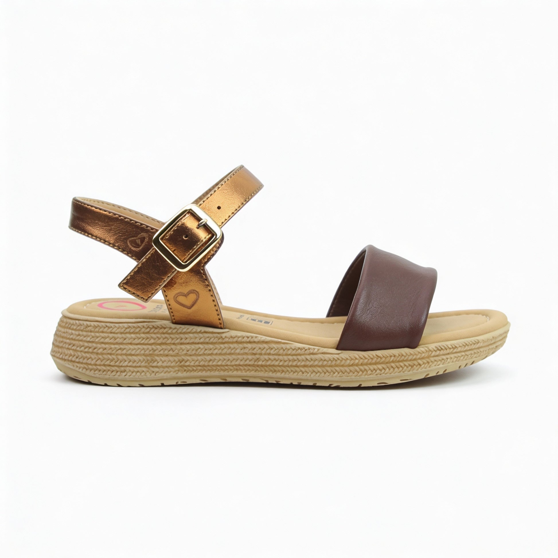 Heavenly Feet SARA Womens Platform  Sandals Chocolate Bronze