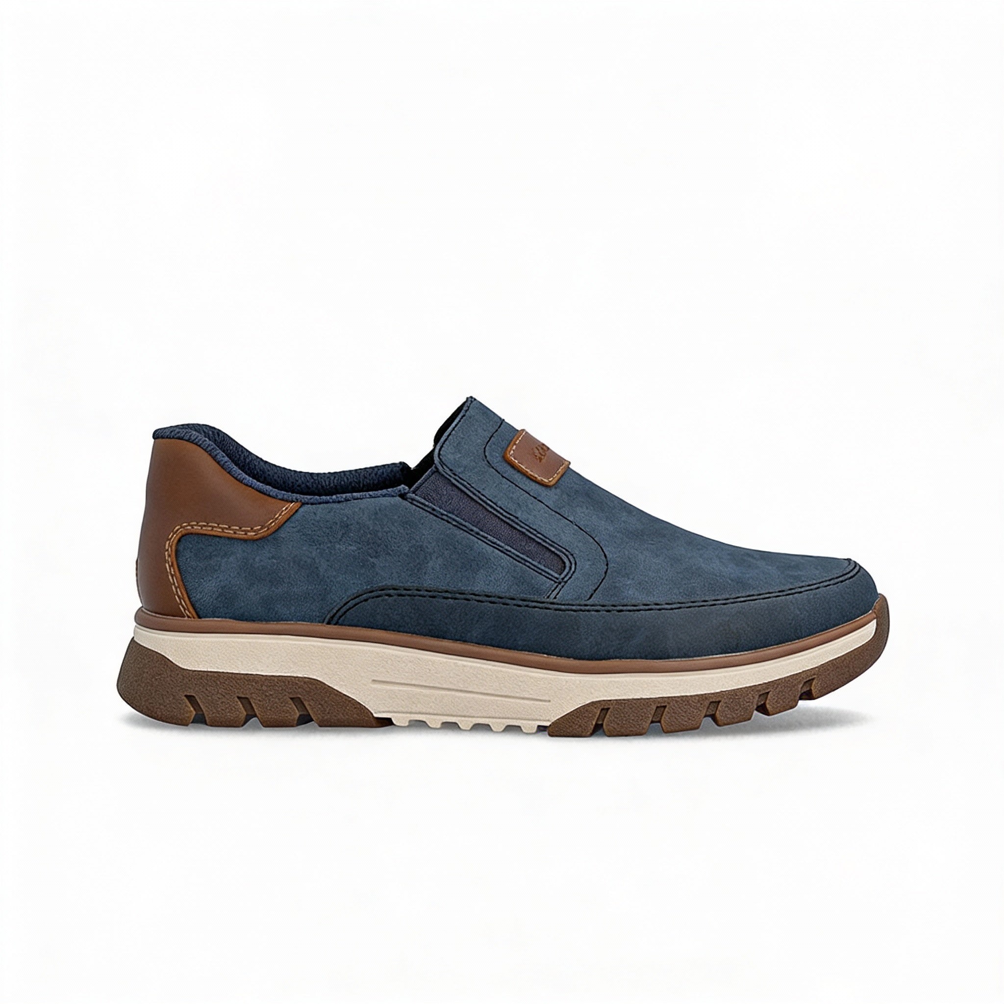 Rieker STAN Mens Slip-On Trainers Blue