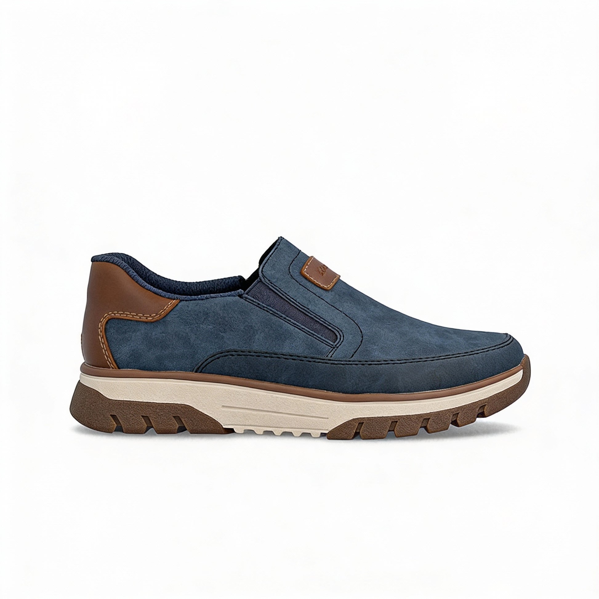 Rieker STAN Mens Slip-On Trainers Blue