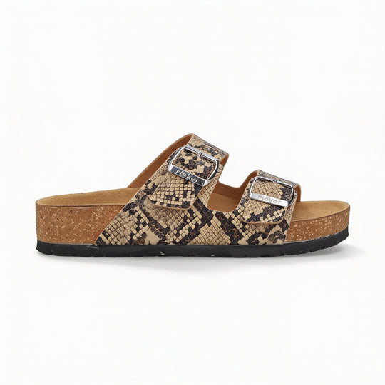Rieker V6391 Womens Sliders Snake Print