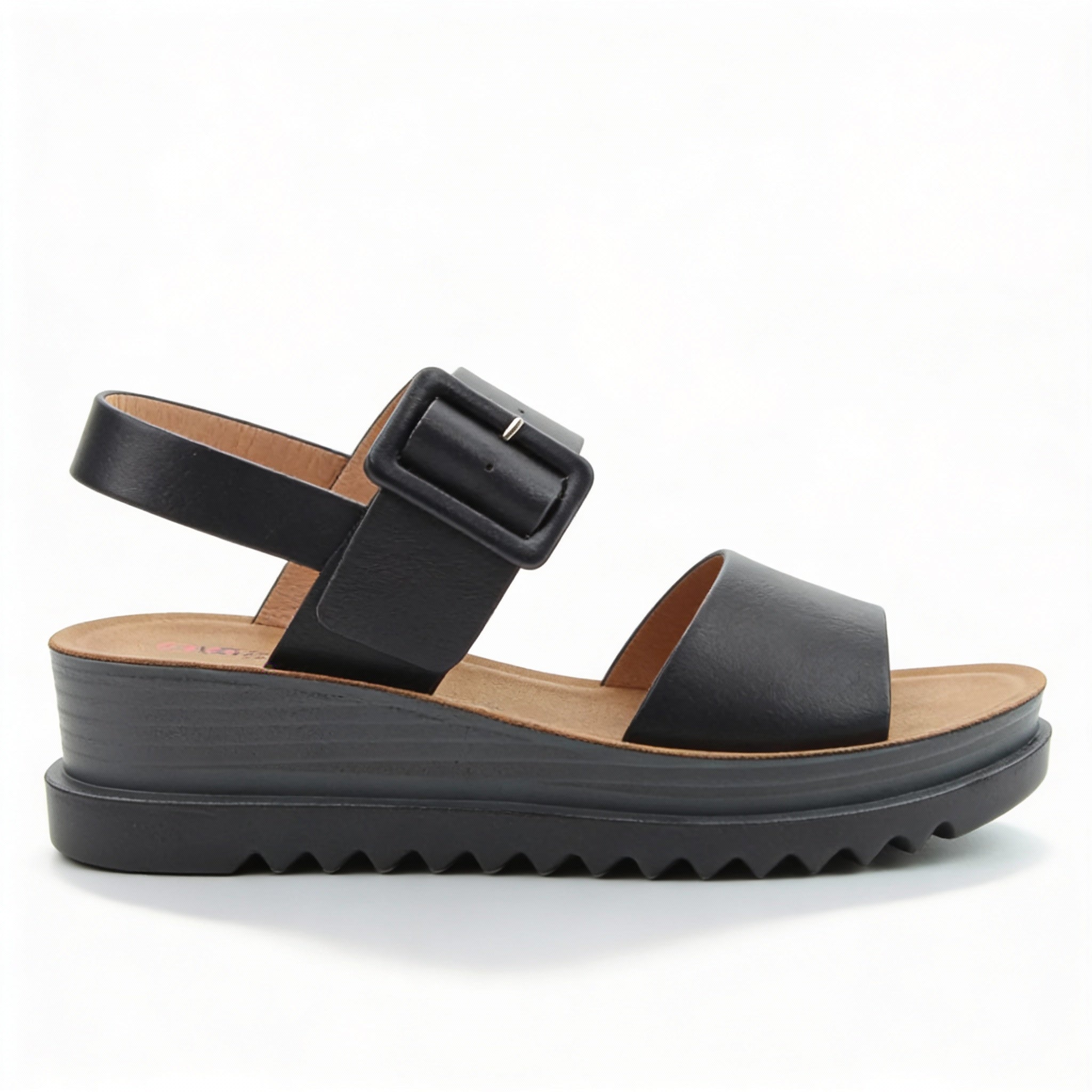 Heavenly Feet PISTACHIO Womens Ankle Strap Sandals Black