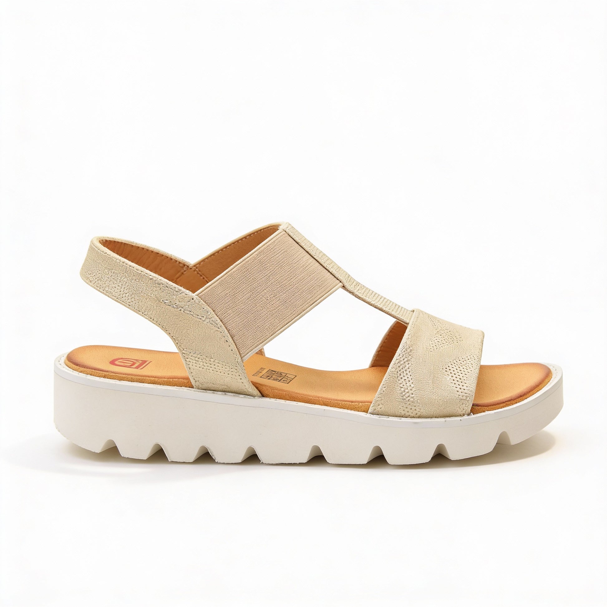 Heavenly Feet RITZ SHIMMER Womens Slingback Sandals Beige/Gold