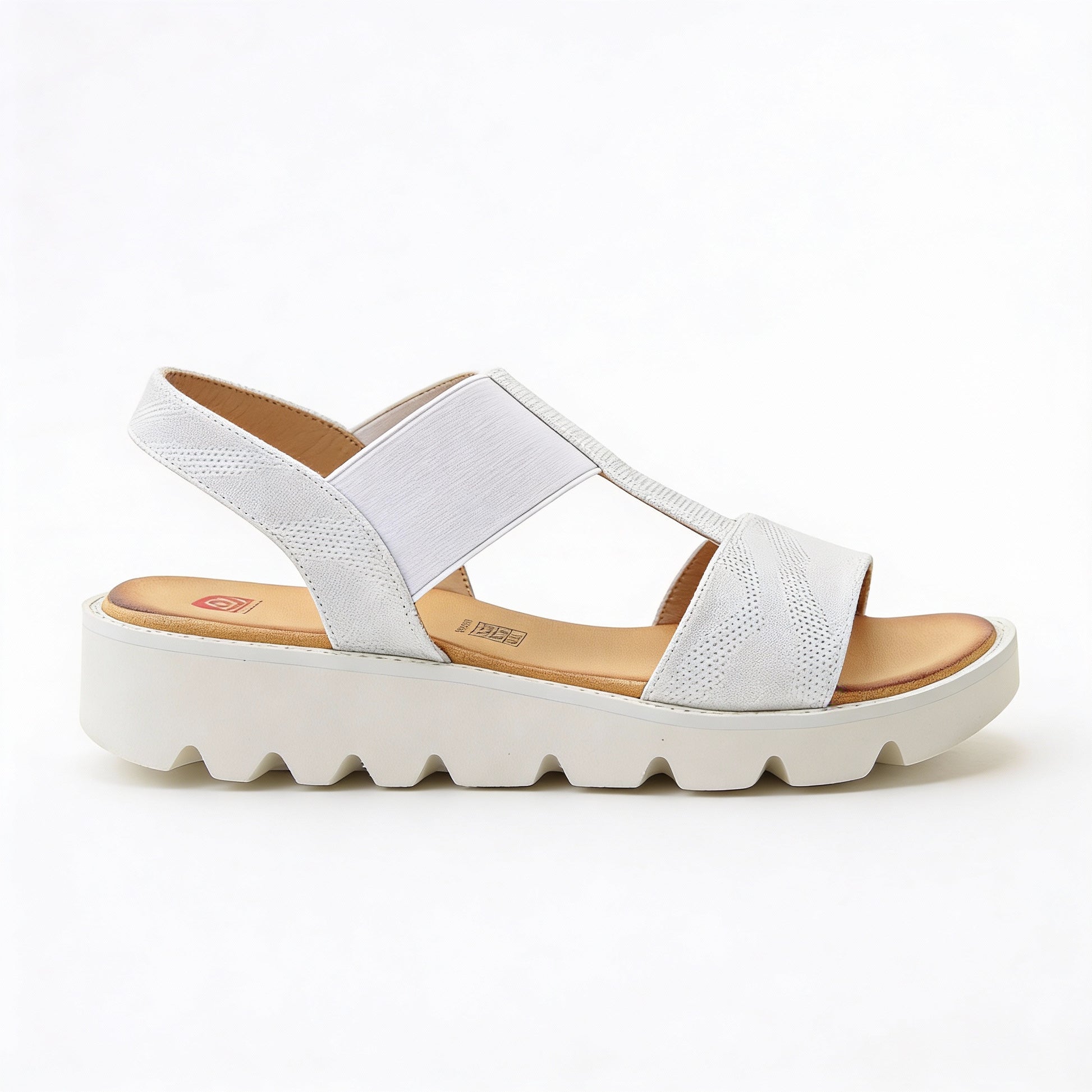 Heavenly Feet RITZ SHIMMER Womens Slingback Sandals White/Silver