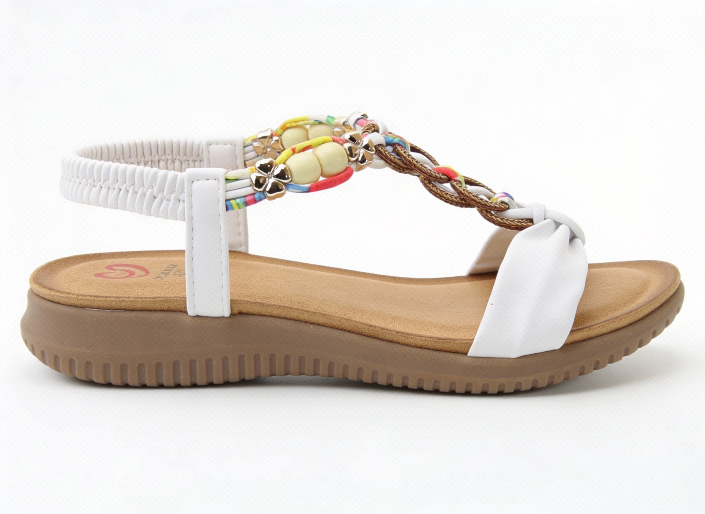 Heavenly Feet BRIGHT Womens Slingback Sandals White