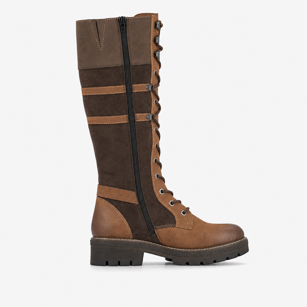 Rieker Y8101 Womens Knee High Boots Brown/Havanna/Brandy/Tabak